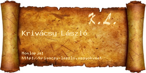 Krivácsy László névjegykártya