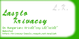 laszlo krivacsy business card